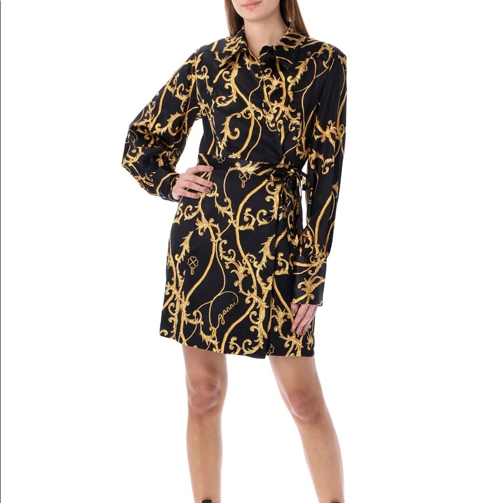Ganni Black Mini Dress